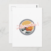 Great Wave & Neon Kanji – Retro Japanese Fuji Des2 ポストカード (正面/裏面)