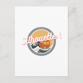 Great Wave & Neon Kanji – Retro Japanese Fuji Des2 ポストカード