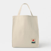 Great Wave & Neon Kanji – Retro Japanese Fuji Des トートバッグ (裏面)