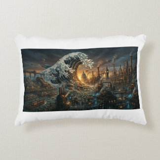 Great Wave of Plastic Trash - Steampunk Cushion アクセントクッション