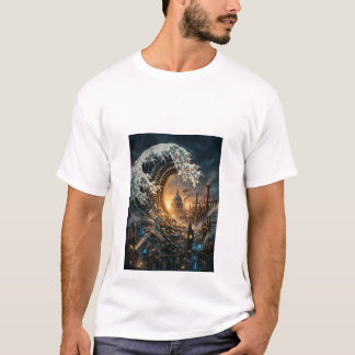 Great Wave of Trash City Art - Men's T-Shirt Tシャツ