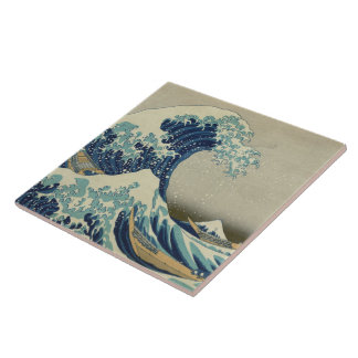 "Great Wave off Kanagawa" by Hokusai ceramic tile タイル