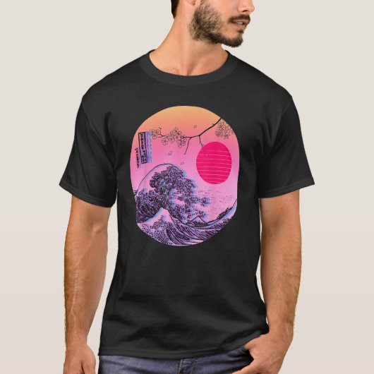 Great Wave Off Kanagawa Japanese Aesthetic Retrowa Tシャツ (正面)