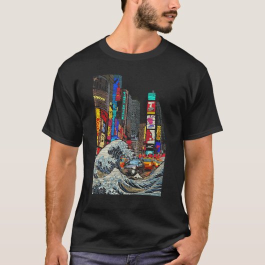 Great Wave Off Kanagawa Japanese Vaporwave Men Wom Tシャツ (正面)