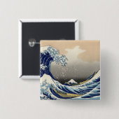 Great Wave off Kanagawa & Mount Fuji Japan Sea 缶バッジ (正面&裏面)
