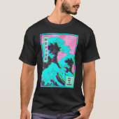 Great Wave off Kanagawa Vaporwave Glitch Aesthetic Tシャツ (正面)