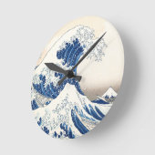 Great Wave off Kanagawa Wall Clock – Japanese Ukiy ラウンド壁時計 (傾斜)