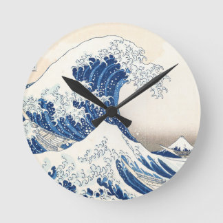 Great Wave off Kanagawa Wall Clock – Japanese Ukiy ラウンド壁時計