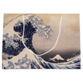 Great Wave Off the Coast of Kanagawa by Hokusai ラージペーパーバッグ (正面)