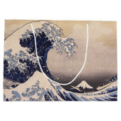 Great Wave Off the Coast of Kanagawa by Hokusai ラージペーパーバッグ (裏面)