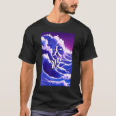 Great Wave Vaporwave Purple Blue Vibrant Aesthetic Tシャツ (正面)