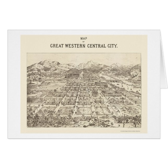 Great Western本部、COのパノラマ式の地図- 1887年 (正面横)