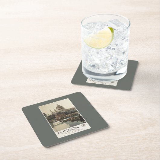 Great Western鉄道のセントポール旅行ポスター スクエアペーパーコースター (インサイチュ)