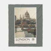 Great Western鉄道のセントポール旅行ポスター フリースブランケット (正面)