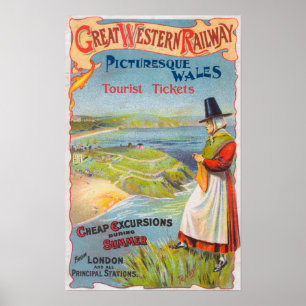 Great Western Railray広告宣伝はウェールズに旅行します ポスター
