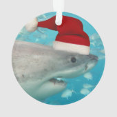 Great White Christmas Sharks with Santa Hat 2-in-1 オーナメント (裏面)