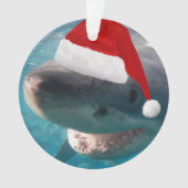 Great White Christmas Sharks with Santa Hat 2-in-1 オーナメント (正面)