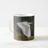 Great White Egret 11 oz or 15 oz mug コーヒーマグカップ (正面左)