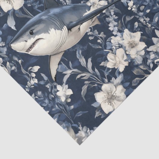 Great White Shark Floral Flowers  薄葉紙 (詳細)