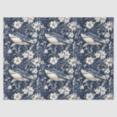 Great White Shark Floral Flowers 薄葉紙 (正面)