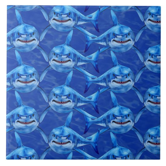 Great White Shark Pattern  タイル (正面)