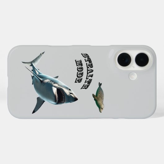 Great White Shark Stalking a Seal Underwater URM Case-Mate iPhoneケース (裏面 (横))