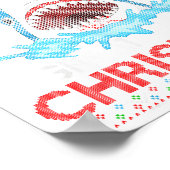 Great White Shark Ugly Xmas Sweater Shark Fishing  ポスター (角)