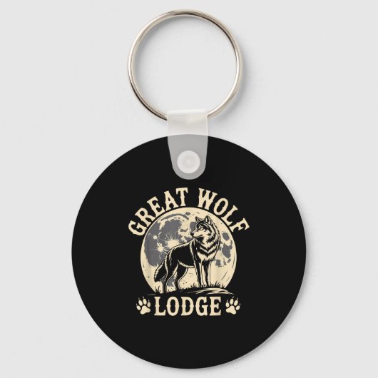 Great Wolf Lodge Howling Wolf Full Moon Nature Sce キーホルダー (正面)