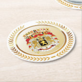 Greater Coat of Arms of Belgium ラウンドペーパーコースター (アングル)