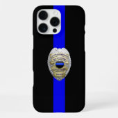 Greater Love Police Badge Thin Blue Line iPhoneケース (裏面)