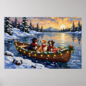 Greater Swiss Mountain Dog Christmas Boat Holiday ポスター (正面)
