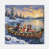 Greater Swiss Mountain Dog Christmas Boat Holiday マグネット (正面)