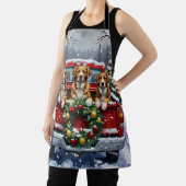 Greater Swiss Mountain Dog Christmas Red Truck エプロン (インサイチュ)