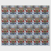 Greater Swiss Mountain Dog Christmas Red Truck ラッピングペーパー (フラット)