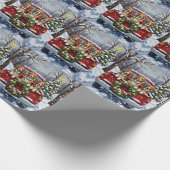 Greater Swiss Mountain Dog Christmas Red Truck ラッピングペーパー (角)