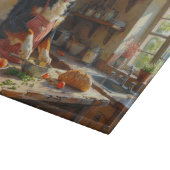 Greater Swiss Mountain Dog Cooking in Kitchen カッティングボード (角)