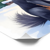 Greater Swiss Mountain Dog Snowy Cabin Santa Hat ポスター (コーナー)