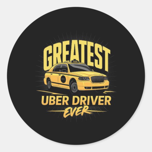 Greates Uber Driver Ever Faters Day ラウンドシール (正面)