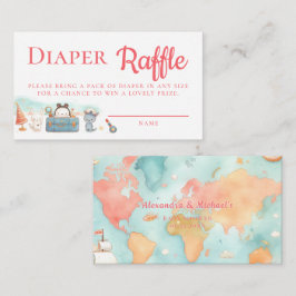 Greatest Adventure Pink Diaper Raffle Baby Shower エンクロージャーカード