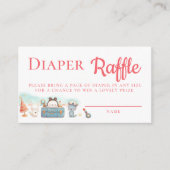 Greatest Adventure Pink Diaper Raffle Baby Shower エンクロージャーカード (正面)