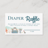 Greatest Adventure Teal Diaper Raffle Baby Shower エンクロージャーカード (正面)