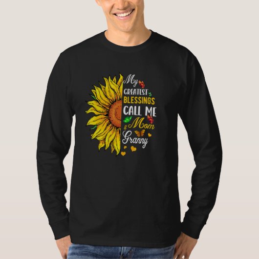 Greatest Blessings Call Me Mom And Granny Cute Sun Tシャツ (正面)