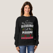 Greatest Blessings Irish Grandma Mhamó Christmas スウェットシャツ (正面フル)
