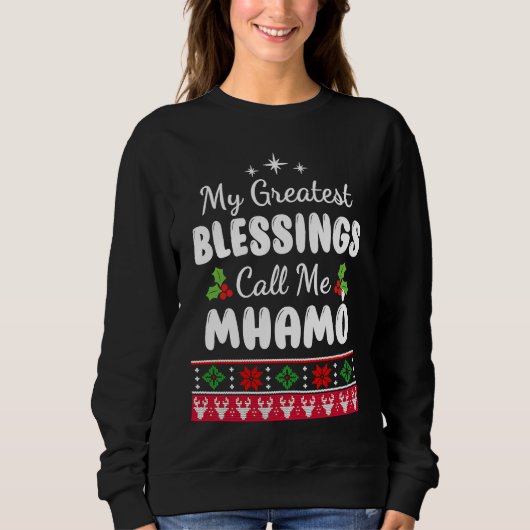 Greatest Blessings Irish Grandma Mhamó Christmas スウェットシャツ (正面)