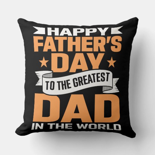 Greatest Dad In The World Typography クッション (正面)
