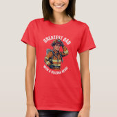 Greatest Dad with a Blazing Heart Firefighter Hero Tシャツ (正面)