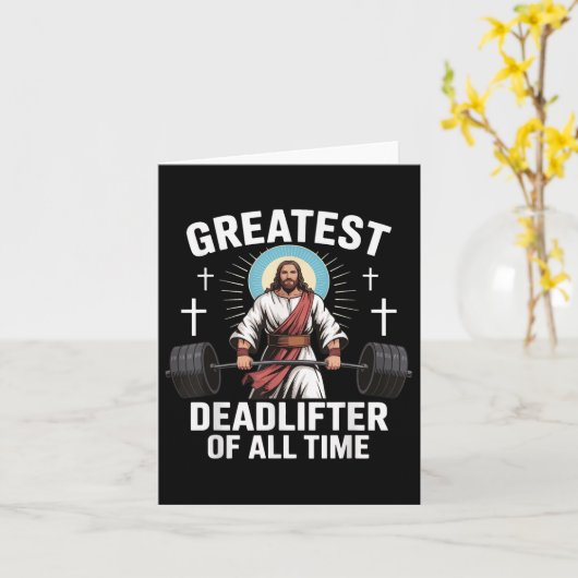 Greatest Deadlifter Of All Time Jesus カード (黄色い花)