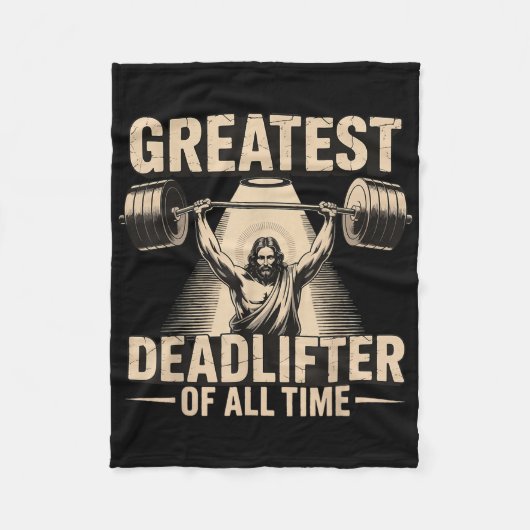 Greatest Deadlifter Of All Time Jesus  フリースブランケット (正面)