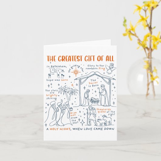 Greatest Gift Of All Christmas Birth Of Jesus Reli カード (黄色い花)