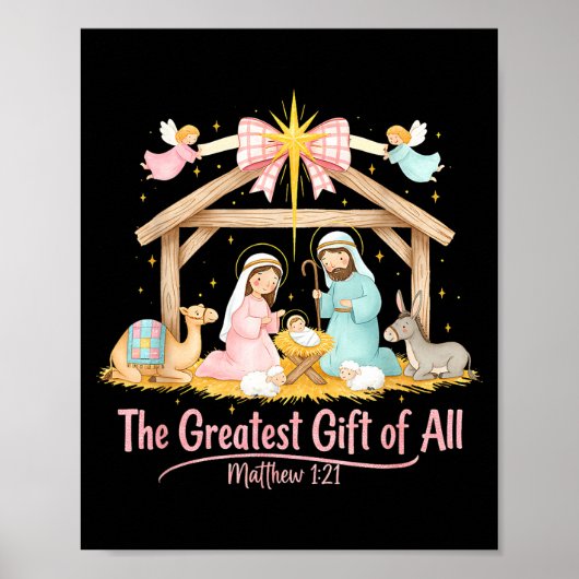 Greatest Gift Of All Matthew 1_21 Coquette Christm ポスター (正面)